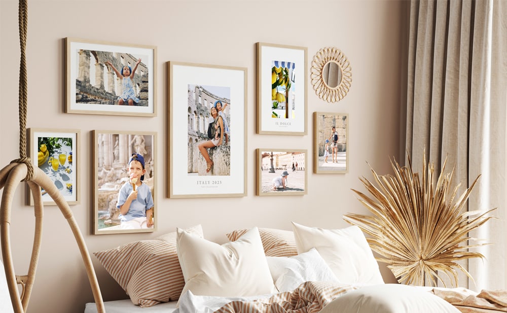 Frames® donnent à vos photos un look luxueux avec un cadre intemporel — élégant et prêt à accrocher.