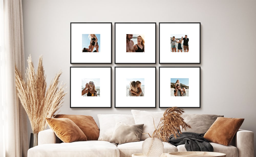 Galerie photo Frames® avec des cadres élégants — une manière raffinée d’exposer plusieurs clichés ensemble.