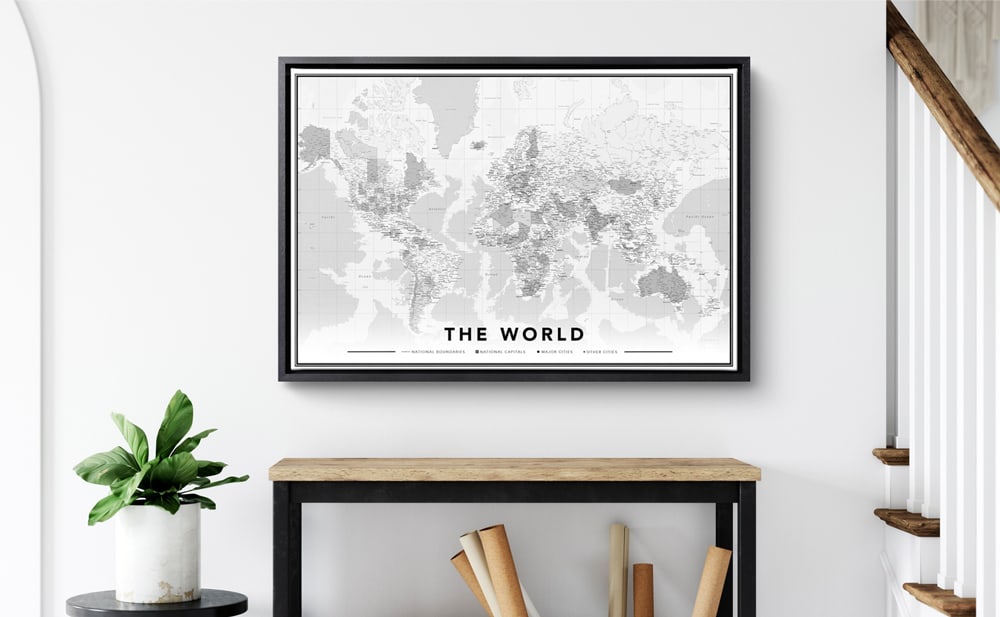 Découvrez le monde depuis votre salon avec nos cartes du monde élégantes. Un design raffiné, parfait pour voyageurs et rêveurs.