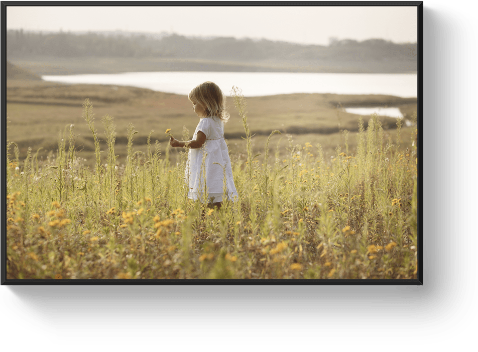 Photo sur aluminium avec cadre noir