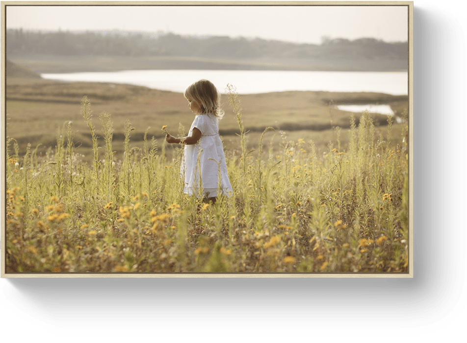 Photo sur Forex avec encadrement caisse américaine bois naturel