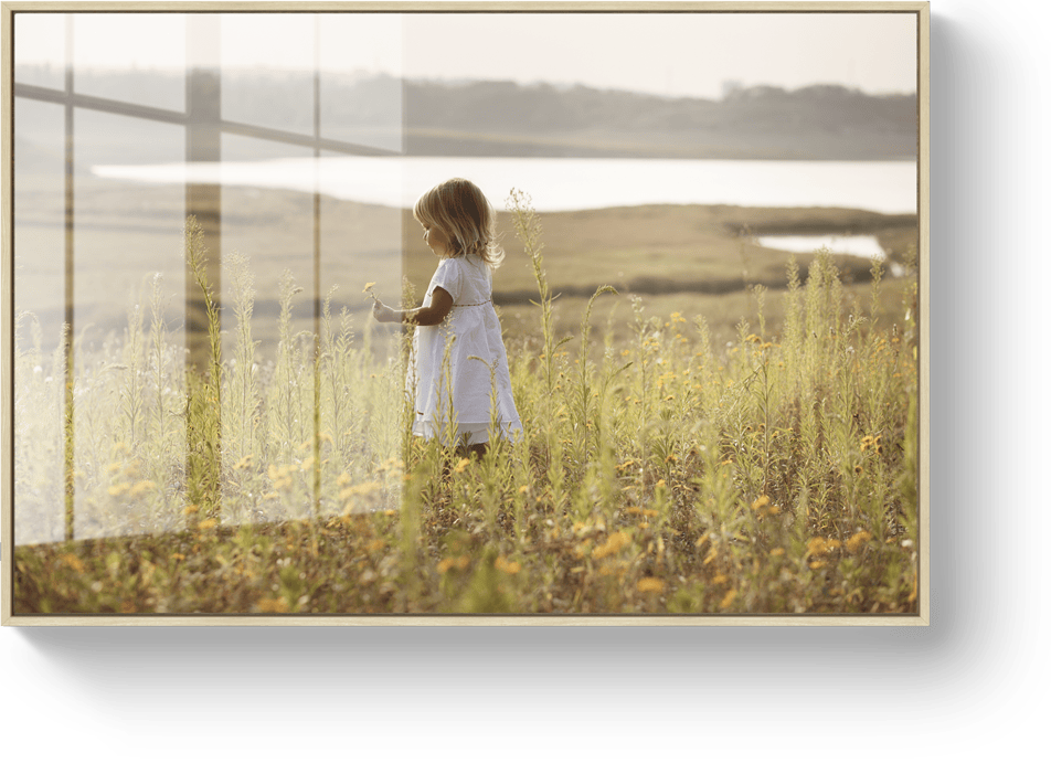 Photo sur plexiglas avec cadre en bois